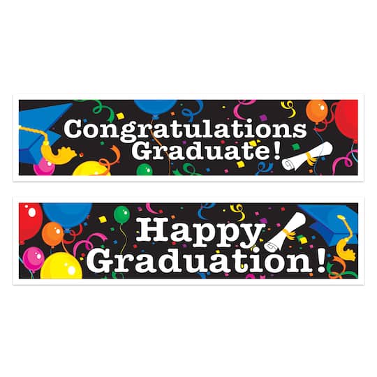 Beistle 5Ft Multicolor Graduation Banners Pack, 2ct. | 5 ft | Michaels®